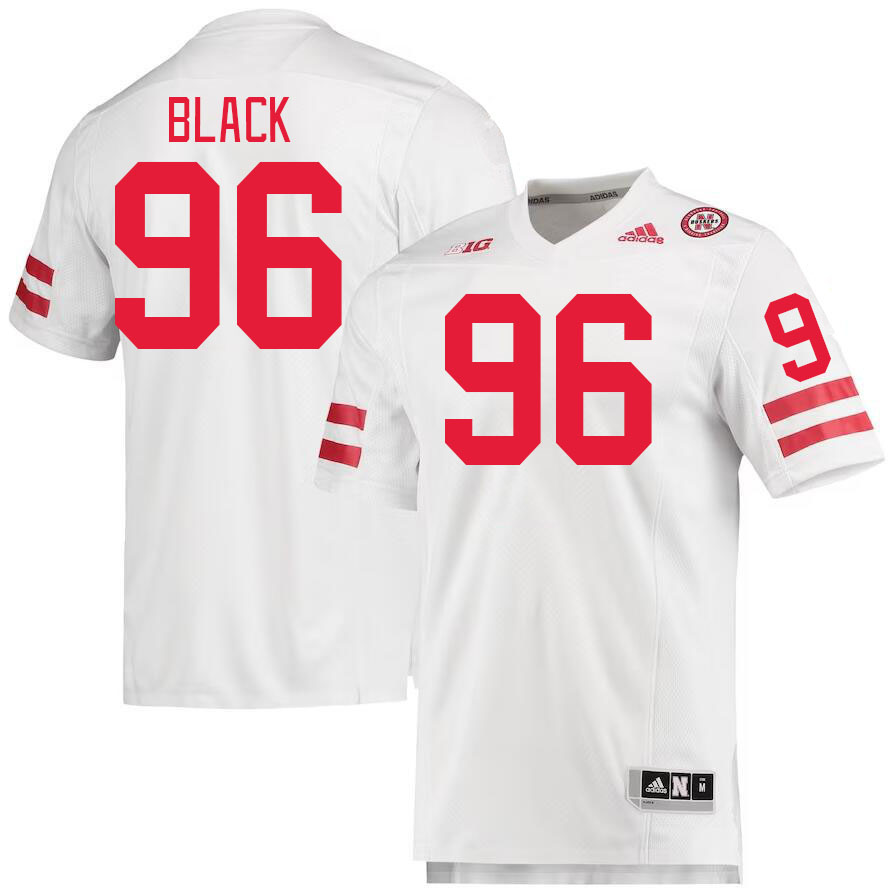 Men #96 Leslie Black Nebraska Cornhuskers College Football Jerseys Stitched Sale-White